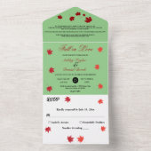 Elegante rustikale Herbstlaub träumen von grüner H All In One Einladung (Innen Boden)