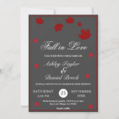 Elegante Rustikale Herbstlaube Boho Gray Hochzeit Einladung (Vorderseite)