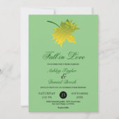 Elegante Rustikale Herbstlaube Grüne Blumenhochzei Einladung (Vorderseite)