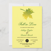 Elegante rustikale Herbstlaube Hochzeit der Gelben Einladung (Vorderseite)