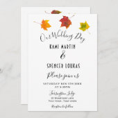 Elegante rustikale Herbstlaube Hochzeit Einladung (Vorne/Hinten)