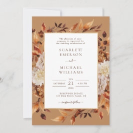 Elegante rustikale Herbstlaube Hochzeit Einladung