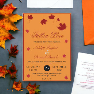 Elegante rustikale Herbstlaube Orange Hochzeit im  Einladung