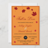 Elegante rustikale Herbstlaube Orange Hochzeit im Einladung (Vorderseite)