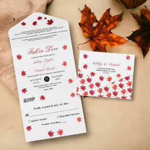 Elegante rustikale Herbstlaube Romantische Hochzei All In One Einladung
