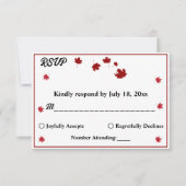 Elegante rustikale Herbstlaube Romantische Hochzei RSVP Karte (Vorderseite)