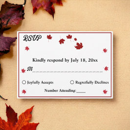 Elegante rustikale Herbstlaube Romantische Hochzei RSVP Karte