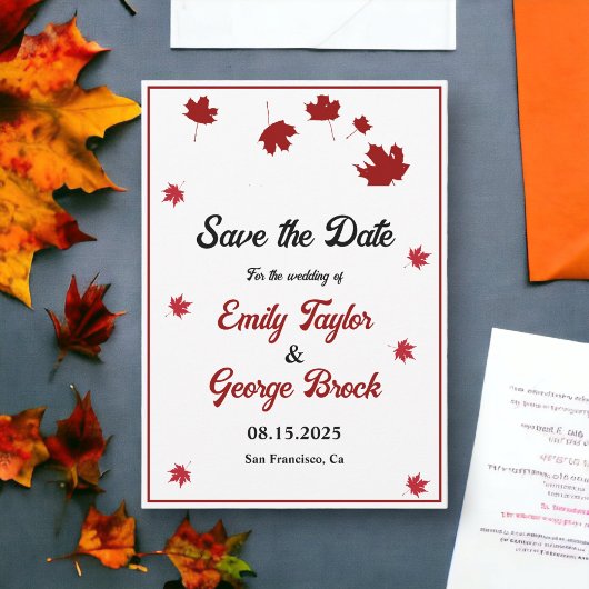 Elegante rustikale Herbstlaube Romantische Hochzei Save The Date