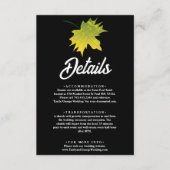 Elegante rustikale Herbstlaube Schwarz-Weiß-Hochze Begleitkarte (Vorderseite)