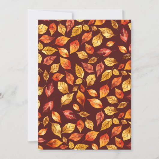 Elegante rustikale Herbstlaubs Boho Wedding Save The Date (Rückseite)