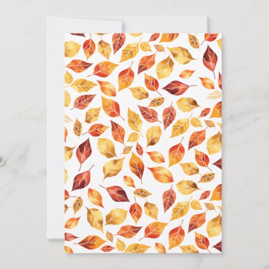 Elegante rustikale Herbstlaubs Boho Wedding Save The Date (Rückseite)