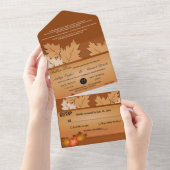 Elegante rustikale Herbstleaves fallen blutige Hoc All In One Einladung (Abreißen)