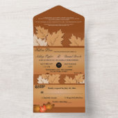 Elegante rustikale Herbstleaves fallen blutige Hoc All In One Einladung (Innen Boden)