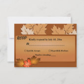 Elegante rustikale Herbstleaves fallen blutige Hoc RSVP Karte (Vorderseite)