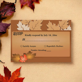 Elegante rustikale Herbstleaves fallen blutige Hoc RSVP Karte
