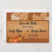 Elegante rustikale Herbstleaves fallen blutige Hoc Save The Date (Vorderseite)