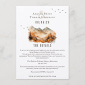 Elegante rustikale Herbstmontage Hochzeitslandscha Begleitkarte (Vorderseite)