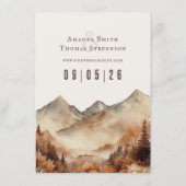 Elegante rustikale Herbstmontage Hochzeitslandscha Begleitkarte (Rückseite)