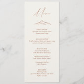 Elegante Rustikale Hochzeit auf der Terracotta Menükarte (Vorderseite)