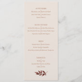 Elegante Rustikale Hochzeit auf der Terracotta Menükarte (Vorderseite)