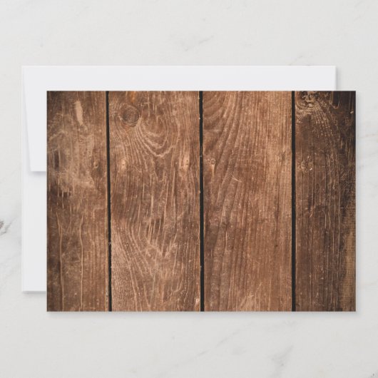 Elegante rustikale Hochzeit aus Holz und Spitzen Save The Date (Rückseite)