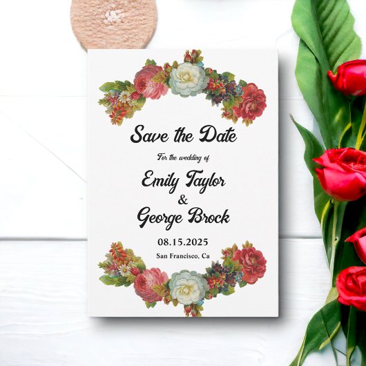 Elegante rustikale Hochzeit der botanischen Sommer Save The Date