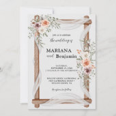 Elegante Rustikale Hochzeit Einladung (Vorderseite)