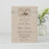 Elegante Rustikale Hochzeit Einladung (Stehend Vorderseite)