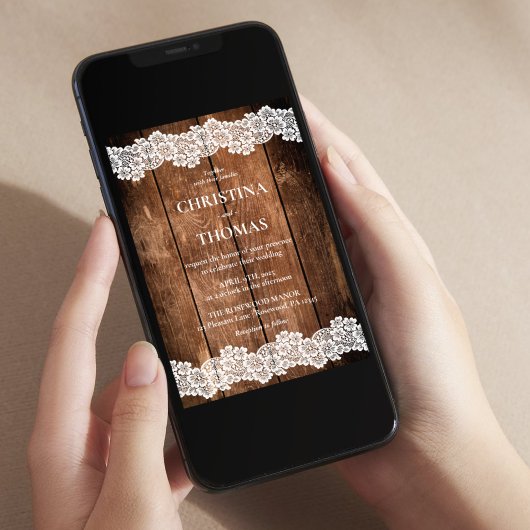 Elegante Rustikale Hochzeit Einladung