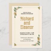 Elegante Rustikale Hochzeit Einladung (Vorne/Hinten)