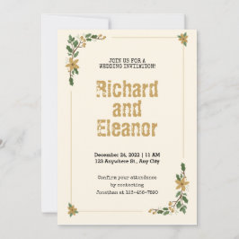 Elegante Rustikale Hochzeit Einladung