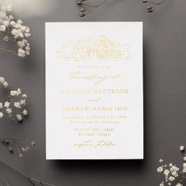 Elegante Rustikale Hochzeit Folieneinladung