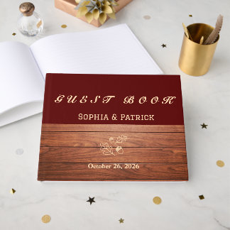 Elegante rustikale Hochzeit Gästebuch