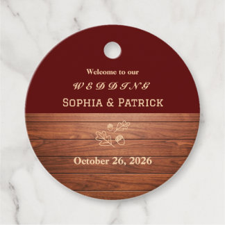 Elegante rustikale Hochzeit Geschenkanhänger
