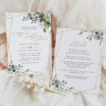 Elegante Rustikale Hochzeit im All-in-One-Stil Einladung<br><div class="desc">Diese elegante Kollektion bietet gemischte Aquarellfarben-Blätter,  gepaart mit einer klassischen Serif & feinen Sans-Schriftart in Schwarz,  mit Platz für Details auf der Rückseite. Matching-Elemente verfügbar.</div>