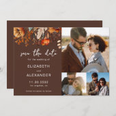 Elegante Rustikale Hochzeit im Herbst 3 Fotos Save The Date (Vorne/Hinten)