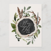 Elegante rustikale Hochzeit im Herbst Ankündigungspostkarte (Vorderseite)