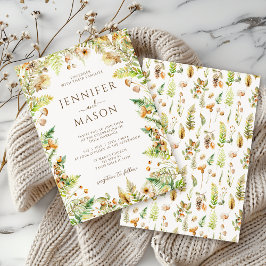 Elegante rustikale Hochzeit im Herbst des Herbstwa Einladung