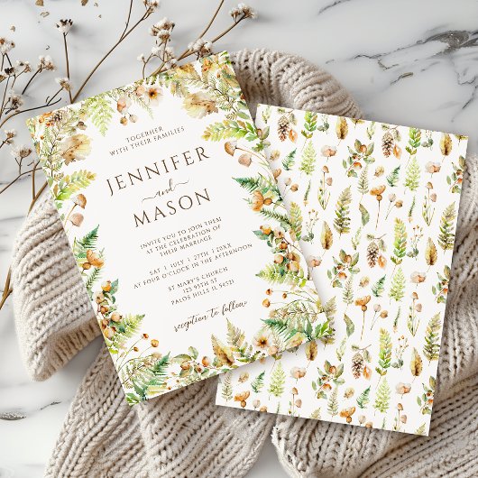 Elegante rustikale Hochzeit im Herbst des Herbstwa Einladung