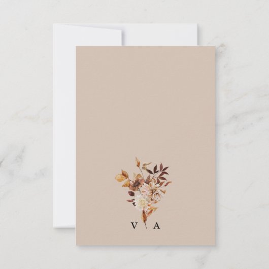 Elegante rustikale Hochzeit im Herbst Einladung (Rückseite)