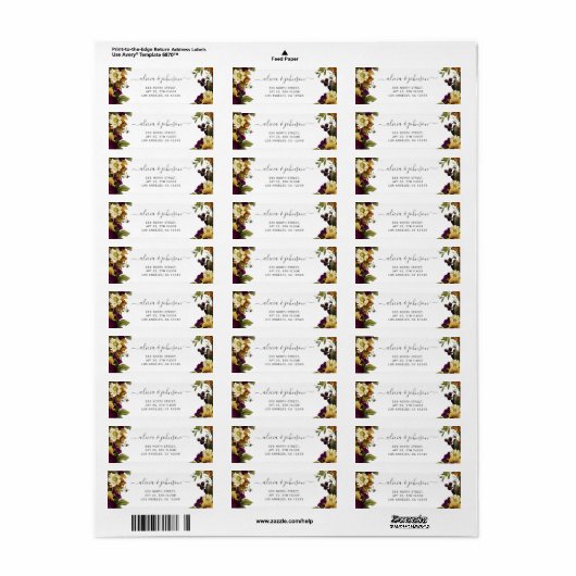 Elegante rustikale Hochzeit im Herbst Rücksendeadr (Vorne)