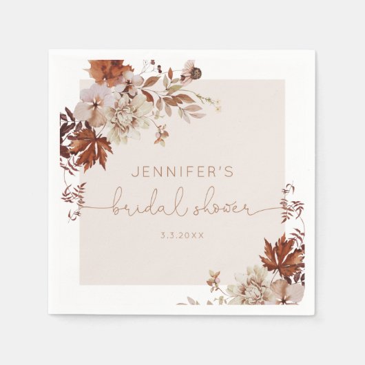 Elegante rustikale Hochzeit im Herbst Servietten (Vorderseite)