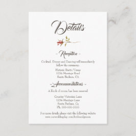 Elegante Rustikale Hochzeit im Herbst-Umschließkar Begleitkarte