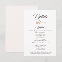 Elegante Rustikale Hochzeit im Herbst-Umschließkar Begleitkarte