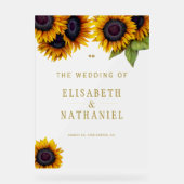 Elegante rustikale Hochzeit mattiertes Begrüßungsz Acrylschild (Vorderseite)