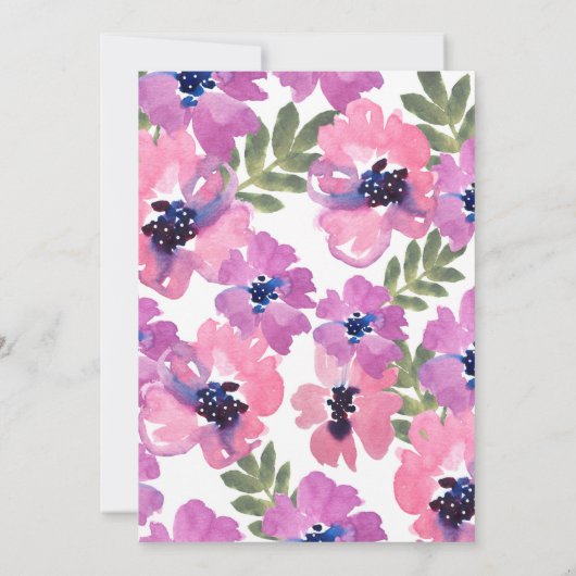 Elegante Rustikale Hochzeit mit Flora Einladung (Rückseite)