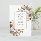 Elegante Rustikale Hochzeit mit Flora Save The Date (Stehend Vorderseite)