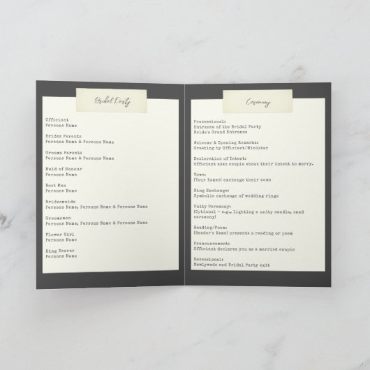 Elegante rustikale Hochzeit mit Foto Programm (Innenseite)