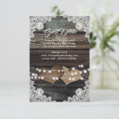 Elegante Rustikale Hochzeit mit Holzblumen Begleitkarte (Stehend Vorderseite)