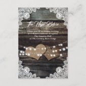 Elegante Rustikale Hochzeit mit Holzblumen Begleitkarte (Rückseite)